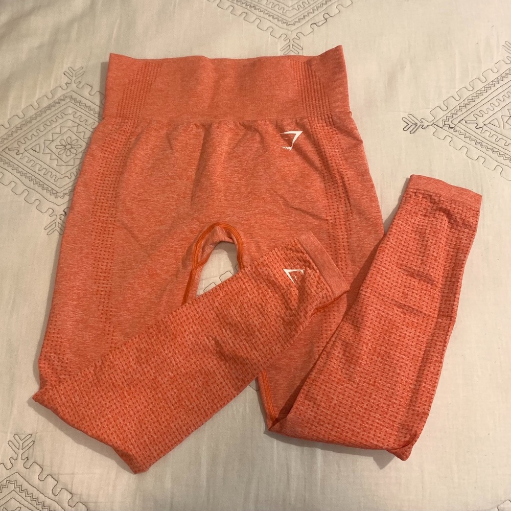 Gymshark Women’s Vital Seamless Leggings Coral Marl Size M